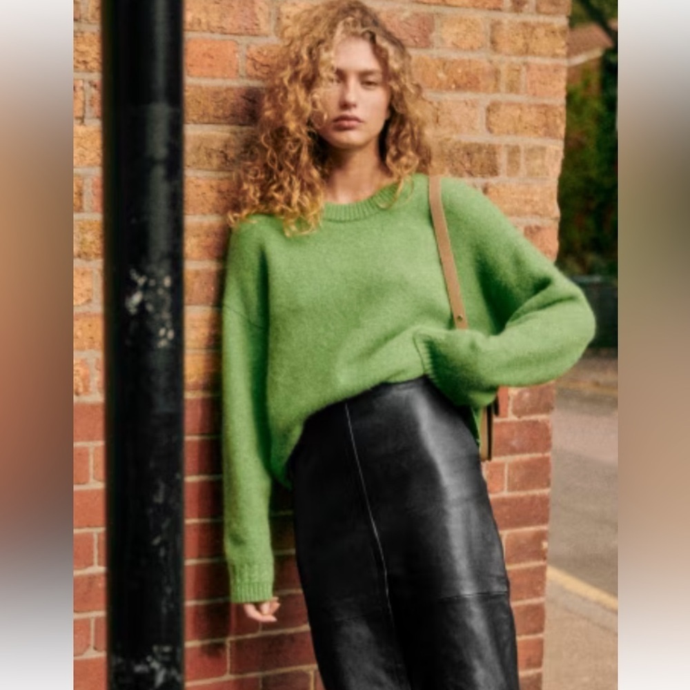 Sezane Amiel jumper sweater in pistachio XXS BABY ALPACA  SOLD OUT